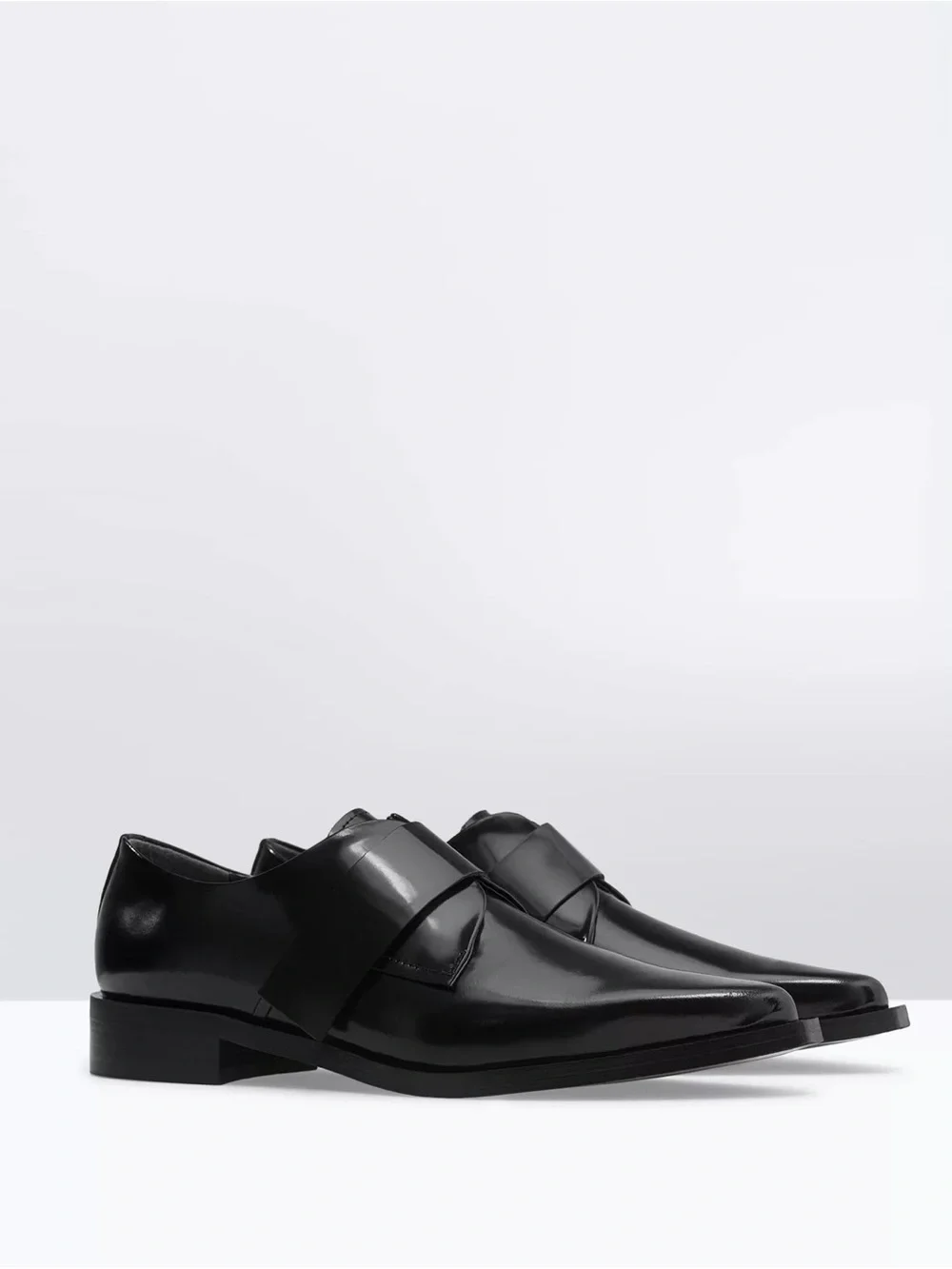 Women’s Black Leather Slip-On Dress Shoes